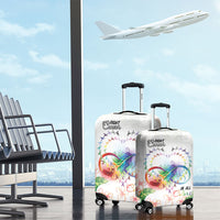 Fight Cancer In All Colors Luggage Cover Plumeria Mix Tapa Pattern
