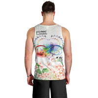 Fight Cancer In All Colors Men Tank Top Plumeria Mix Tapa Pattern