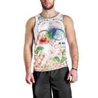 Fight Cancer In All Colors Men Tank Top Plumeria Mix Tapa Pattern