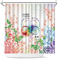 Fight Cancer In All Colors Shower Curtain Plumeria Mix Tapa Pattern