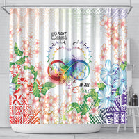 Fight Cancer In All Colors Shower Curtain Plumeria Mix Tapa Pattern