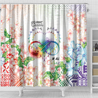 Fight Cancer In All Colors Shower Curtain Plumeria Mix Tapa Pattern