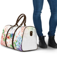 Fight Cancer In All Colors Travel Bag Plumeria Mix Tapa Pattern