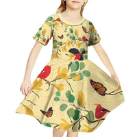 Aloha Hawaii Kid Short Sleeve Dress I'iwi on Mamane Pastel Cream