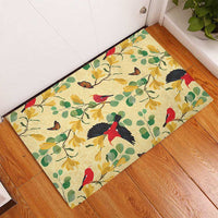 Aloha Hawaii Rubber Doormat I'iwi on Mamane Pastel Cream