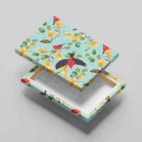 Aloha Hawaii Canvas Wall Art I'iwi on Mamane Pastel Turquoise