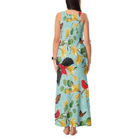 Aloha Hawaii Tank Maxi Dress I'iwi on Mamane Pastel Turquoise