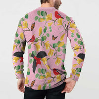 Aloha Hawaii Button Sweatshirt I'iwi on Mamane Pastel Pink