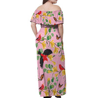 Aloha Hawaii Off Shoulder Maxi Dress I'iwi on Mamane Pastel Pink