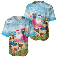 Have Yourself A Beachy Little Christmas Baseball Jersey with Santa Chilling - Polynesian Pride