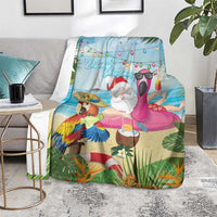 Have Yourself A Beachy Little Christmas Blanket with Santa Chilling - Polynesian Pride