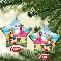 Have Yourself A Beachy Little Christmas Ceramic Ornament with Santa Chilling - Polynesian Pride