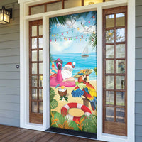 Have Yourself A Beachy Little Christmas Door Cover with Santa Chilling - Polynesian Pride