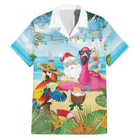 Have Yourself A Beachy Little Christmas Family Matching Mermaid Dress and Hawaiian Shirt with Santa Chilling - Polynesian Pride
