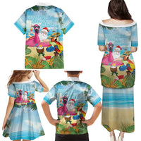 Have Yourself A Beachy Little Christmas Family Matching Puletasi and Hawaiian Shirt with Santa Chilling - Polynesian Pride