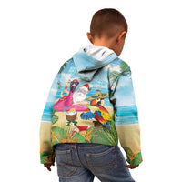 Have Yourself A Beachy Little Christmas Kid Hoodie with Santa Chilling - Polynesian Pride