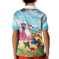 Have Yourself A Beachy Little Christmas Kid Polo Shirt with Santa Chilling - Polynesian Pride