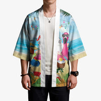 Have Yourself A Beachy Little Christmas Kimono with Santa Chilling - Polynesian Pride