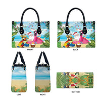Have Yourself A Beachy Little Christmas Leather Bag with Santa Chilling - Polynesian Pride