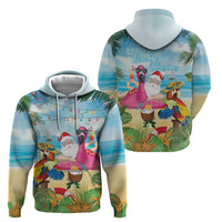 Have Yourself A Beachy Little Christmas Zip Hoodie with Santa Chilling - Polynesian Pride