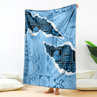 Bula Fiji Tapa Mix Christmas Blanket Vintage Style LT7 Turquoise - Polynesian Pride