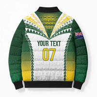 Cook Islands Rugby Custom Bomber Puffer Jacket Kuki's Aitu Champions - Polynesian Pride