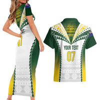 Cook Islands Rugby Custom Couples Matching Short Sleeve Bodycon Dress and Hawaiian Shirt Kuki's Aitu Champions LT7 - Polynesian Pride