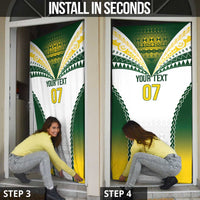 Cook Islands Rugby Custom Door Cover Kuki's Aitu Champions - Polynesian Pride