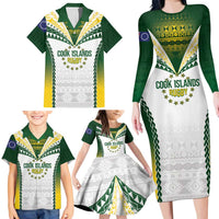 Cook Islands Rugby Custom Family Matching Long Sleeve Bodycon Dress and Hawaiian Shirt Kuki's Aitu Champions LT7 - Polynesian Pride