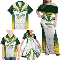 Cook Islands Rugby Custom Family Matching Off Shoulder Maxi Dress and Hawaiian Shirt Kuki's Aitu Champions - Polynesian Pride