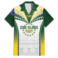 Cook Islands Rugby Custom Family Matching Off Shoulder Maxi Dress and Hawaiian Shirt Kuki's Aitu Champions LT7 Dad's Shirt - Short Sleeve Colorful - Polynesian Pride