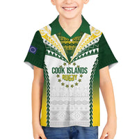 Cook Islands Rugby Custom Family Matching Puletasi and Hawaiian Shirt Kuki's Aitu Champions LT7 Son's Shirt Colorful - Polynesian Pride