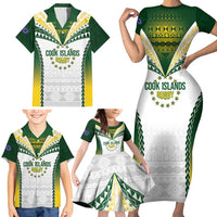 Cook Islands Rugby Custom Family Matching Short Sleeve Bodycon Dress and Hawaiian Shirt Kuki's Aitu Champions LT7 - Polynesian Pride