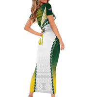 Cook Islands Rugby Custom Family Matching Short Sleeve Bodycon Dress and Hawaiian Shirt Kuki's Aitu Champions LT7 - Polynesian Pride
