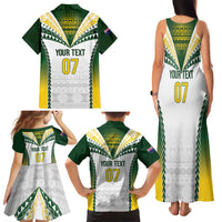 Cook Islands Rugby Custom Family Matching Tank Maxi Dress and Hawaiian Shirt Kuki's Aitu Champions - Polynesian Pride