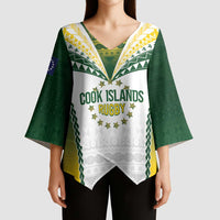 Cook Islands Rugby Custom Kimono Sleeve Blouse Kuki's Aitu Champions - Polynesian Pride