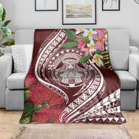 Aloha Hawaii Big Island Blanket Ohia Lehua Wahine
