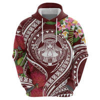 Aloha Hawaii Big Island Zip Hoodie Ohia Lehua Wahine
