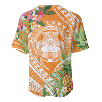 Aloha Hawaii Lanai Baseball Jersey Frangipani Mix Pineapple