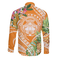 Aloha Hawaii Lanai Family Matching Puletasi and Hawaiian Shirt Frangipani Mix Pineapple
