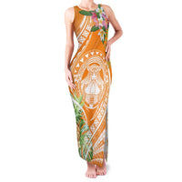 Aloha Hawaii Lanai Family Matching Tank Maxi Dress and Hawaiian Shirt Frangipani Mix Pineapple