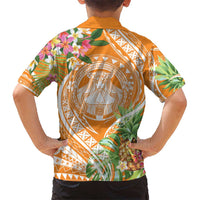 Aloha Hawaii Lanai Kid Hawaiian Shirt Frangipani Mix Pineapple
