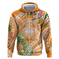 Aloha Hawaii Lanai Zip Hoodie Frangipani Mix Pineapple