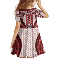 Bula Fiji Vintage Family Matching Puletasi and Hawaiian Shirt Scarlet Masi Motifs LT7 - Polynesian Pride