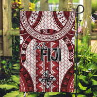 Bula Fiji Vintage Garden Flag Scarlet Masi Motifs