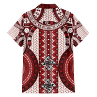 Bula Fiji Vintage Hawaiian Shirt Scarlet Masi Motifs