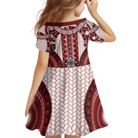 Bula Fiji Vintage Kid Short Sleeve Dress Scarlet Masi Motifs