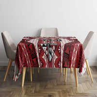 Bula Fiji Vintage Tablecloth Scarlet Masi Motifs