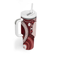 Bula Fiji Vintage Tumbler With Handle Scarlet Masi Motifs