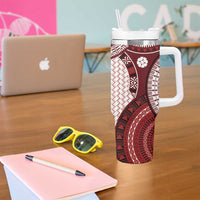 Bula Fiji Vintage Tumbler With Handle Scarlet Masi Motifs